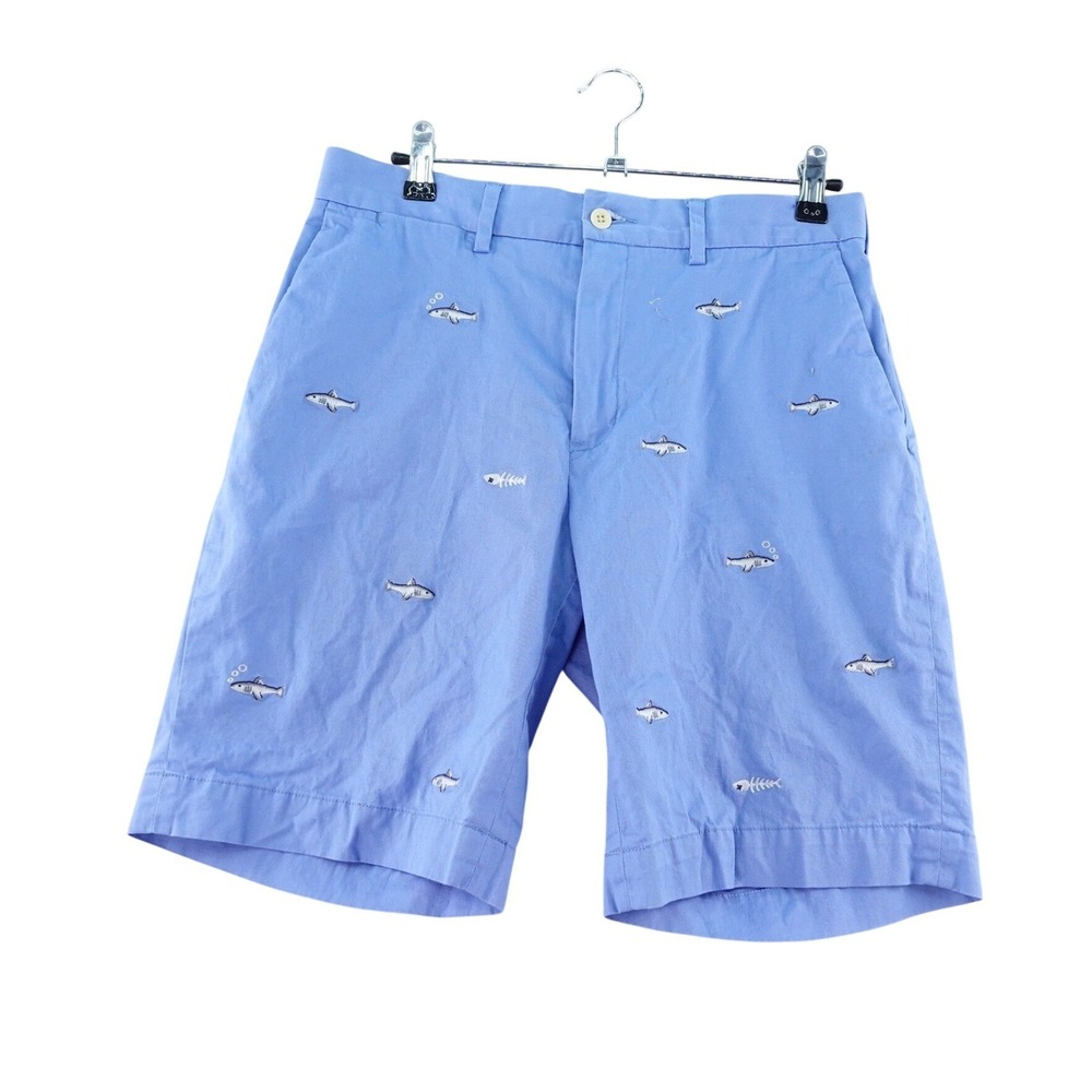 Polo Ralph Lauren Men's 30 Blue Embroidered Fish & Skeleton Shorts AOP Golf